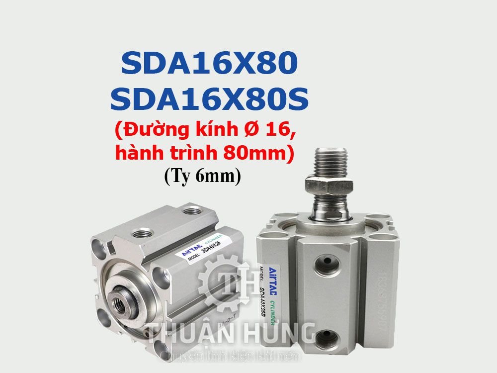 Ben hơi khí nén Airtac SDA16x80 và SDA16x80S