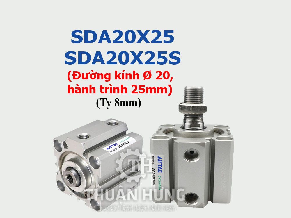 Xi lanh khí nén Airtac SDA20x25 và SDA20x25S