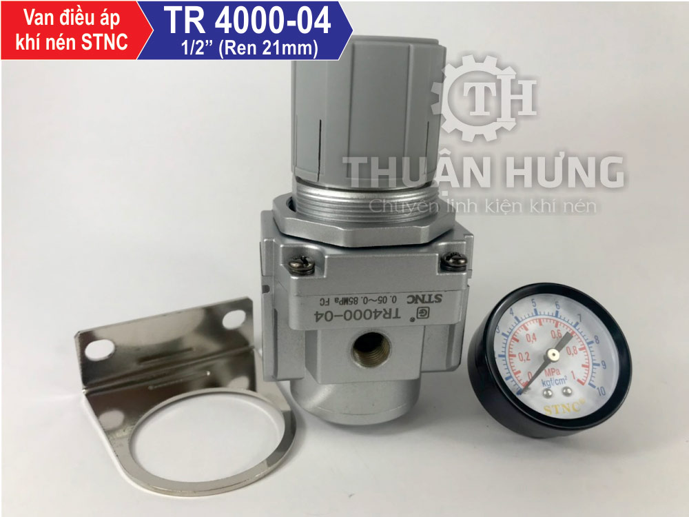 Mặt trước của van điều áp khí nén STNC TR4000-04