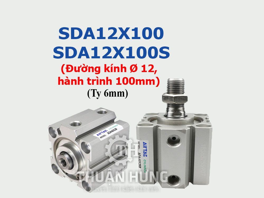 Xi lanh khí nén Airtac SDA12x100 và SDA12x100S