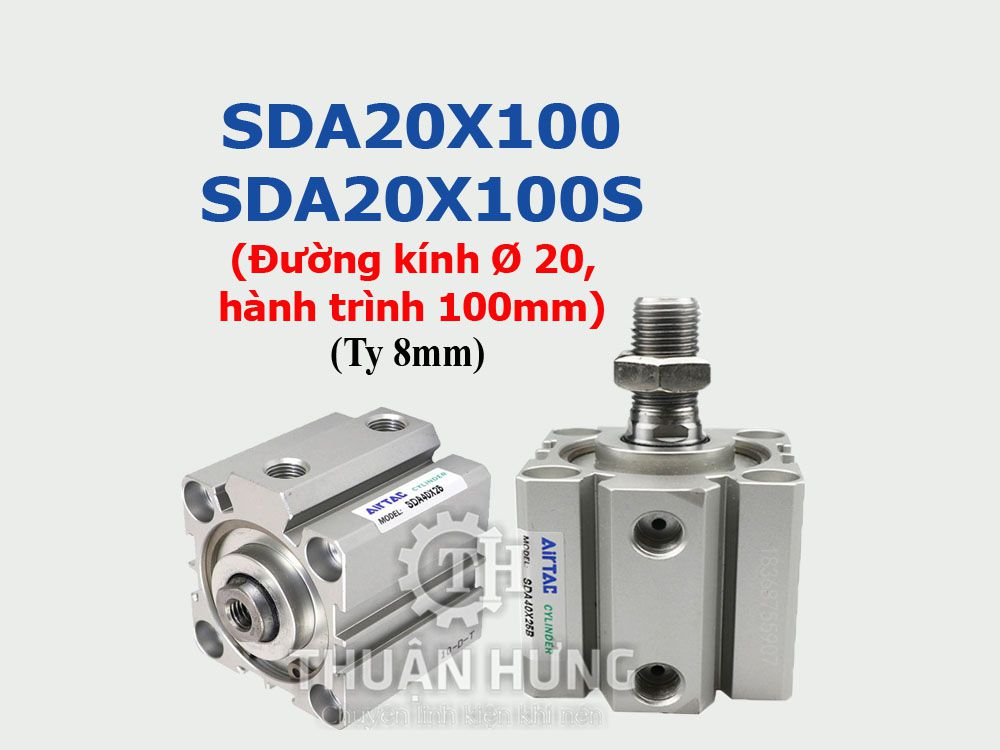 Xi lanh khí nén Airtac SDA20x100 và SDA20x100S