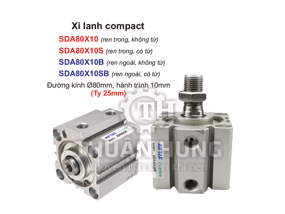 Xi lanh compact Airtac SDA80x10