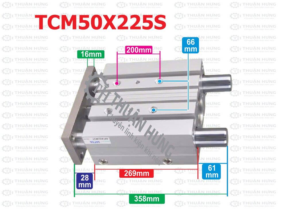 kich-thuoc-xi-lanh-khi-nen-airtac-tcm50x225s Kích thước ben hơi khí nén Airtac TCM50X225S