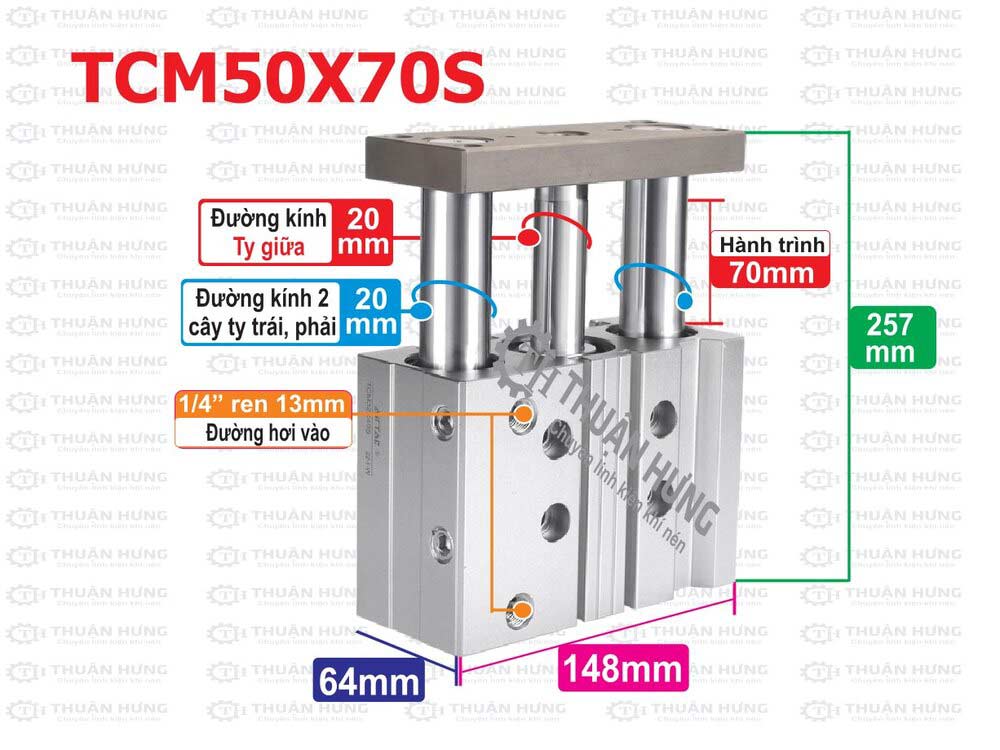 kich-thuoc-xy-lanh-khi-nen-airtac-tcm50x70s Kích thước ben hơi 3 ty Airtac TCM50X70S