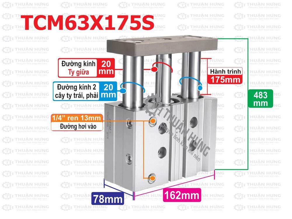 kich-thuoc-xy-lanh-khi-nen-airtac-tcm63x175s Kích thước ben hơi 3 ty Airtac TCM63X175S