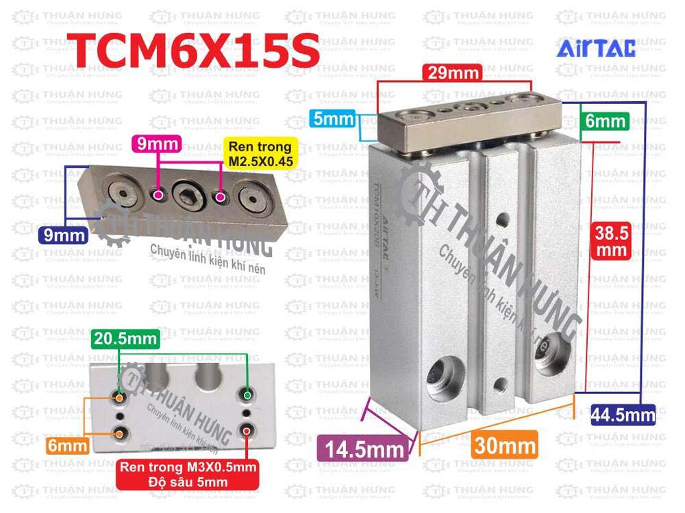 kich-thuoc-xy-lanh-khi-nen-airtac-tcm6x15s Kích thước xy lanh khí nén Airtac TCM6X15S
