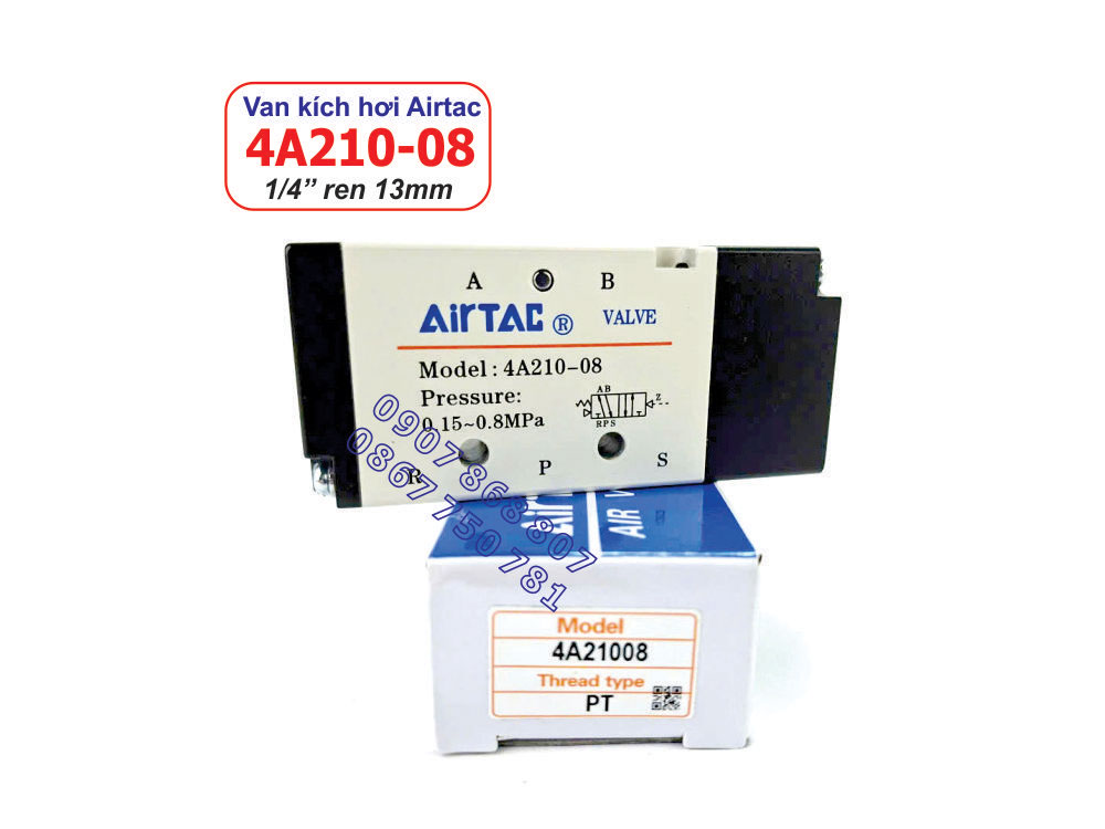 Mặt trước van hơi khí nén Airtac 4A210-08